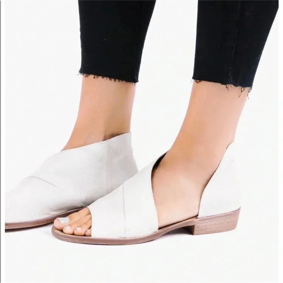 Free People mont blanc sandal ivory cream leather sz 40 9 9.5 9 1/2 stacked heel - Picture 1 of 6
